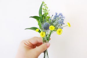 到着すぐのブーケの様子「FLOWER」